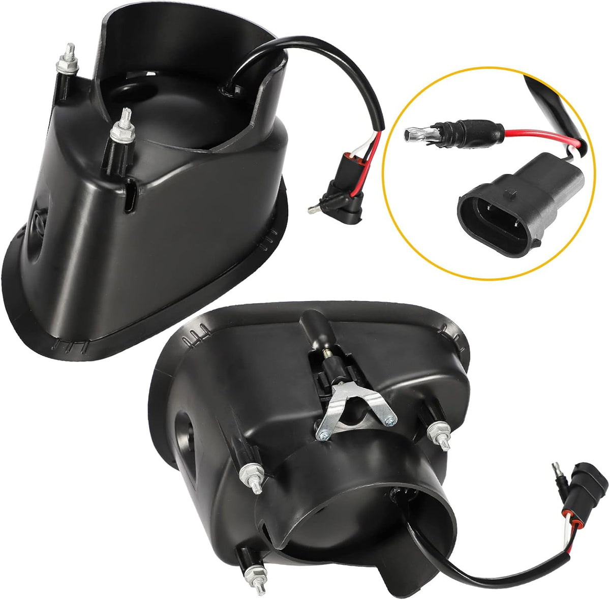 Pair Fog Lights with LED Halo Ring Clear Lens White Light 12V Y421233