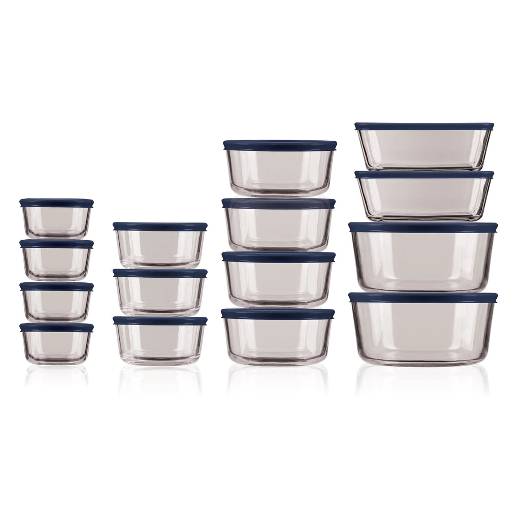 30 Piece Glass Food Storage Containers with Lids P773