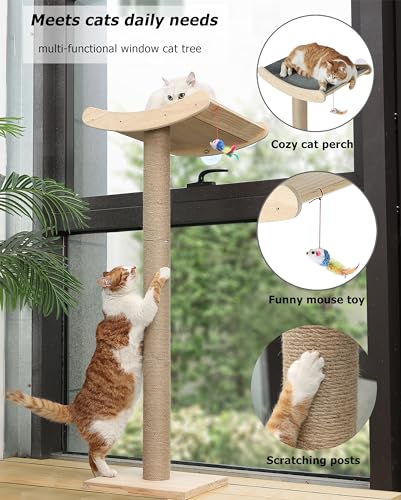 Cat Window Perch with Scratching Posts and Hammock Z205685