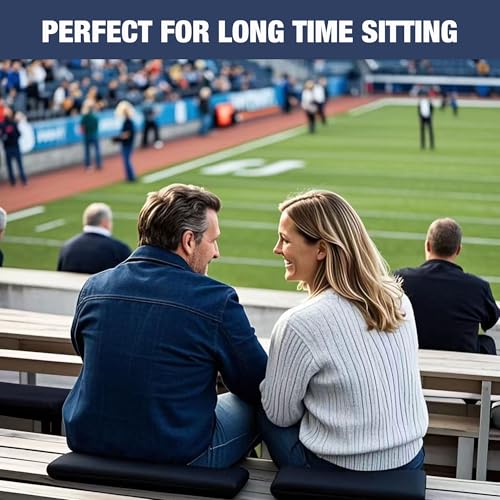 2 Inches Thick Waterproof Oxford Fabric Stadium Seat Cushions Set of 2 (Black) Z626