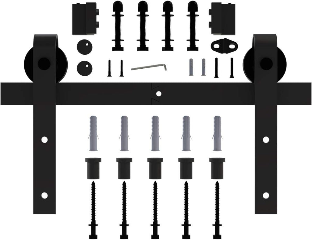 6.6ft Sliding Barn Door Hardware Kit Carbon Steel X23108