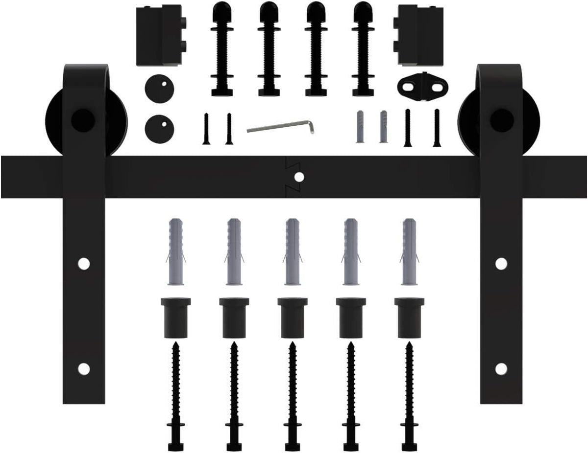 6.6ft Sliding Barn Door Hardware Kit Carbon Steel X23108