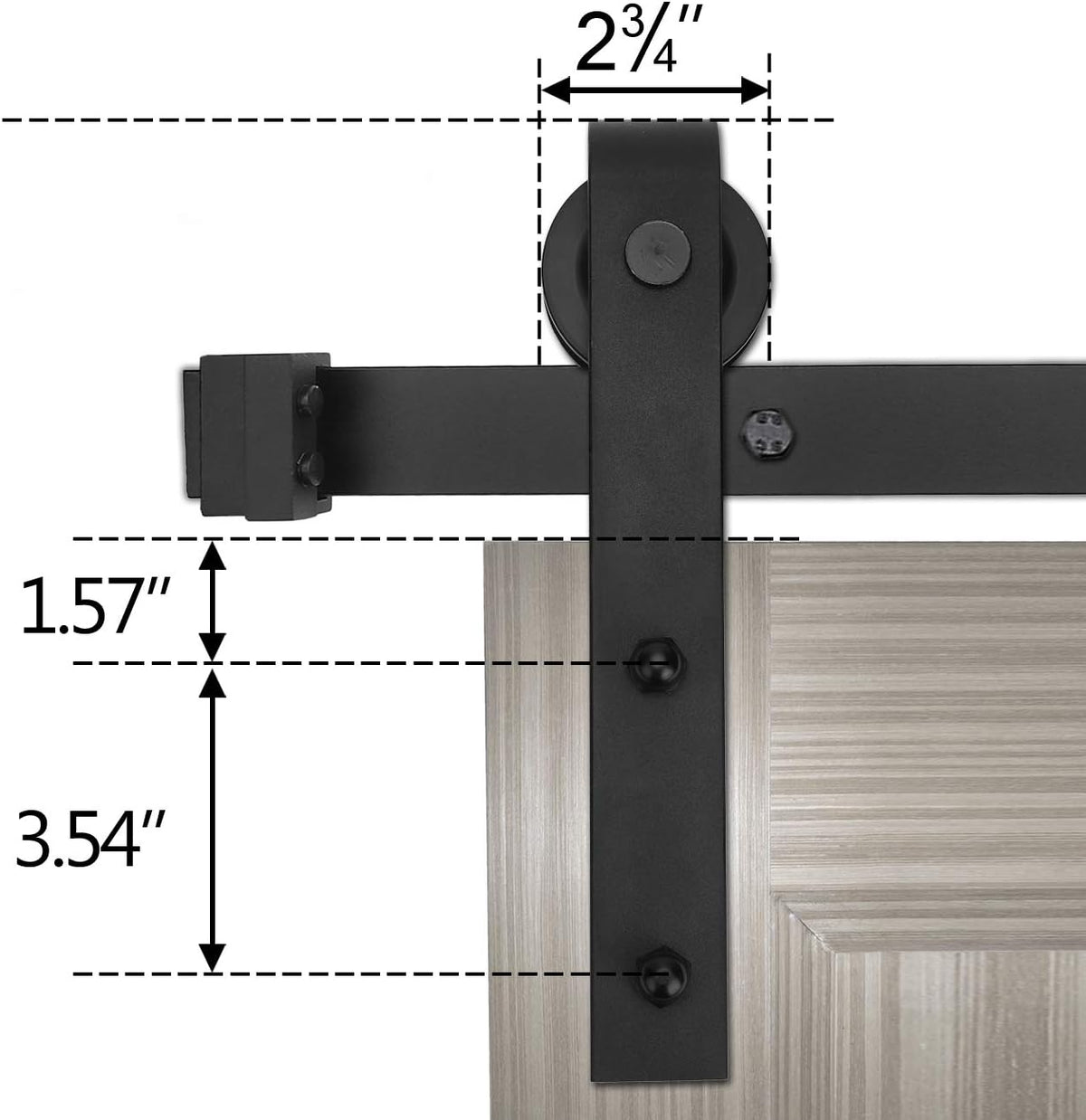 6.6ft Sliding Barn Door Hardware Kit Carbon Steel X23108