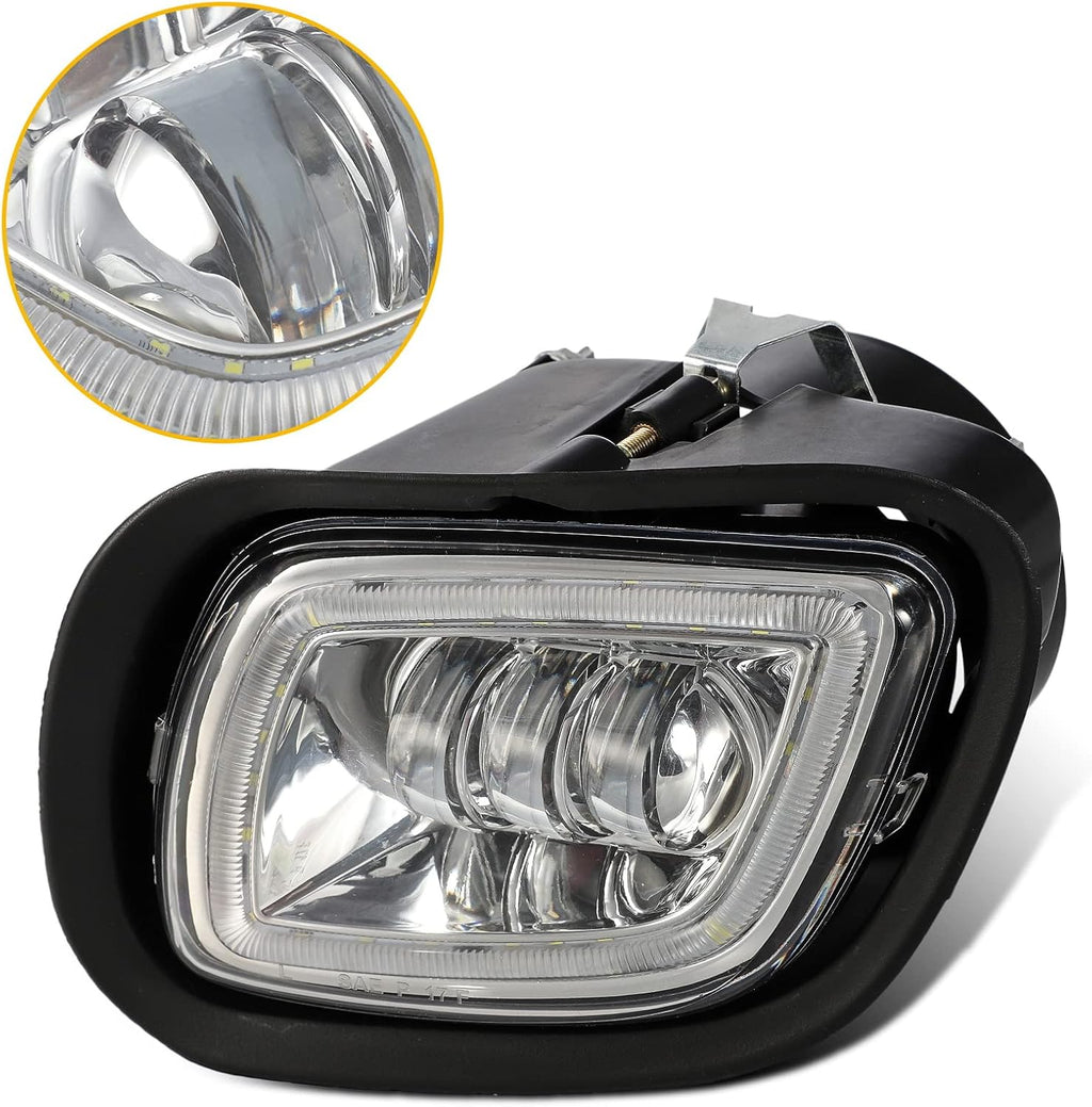 Pair Fog Lights with LED Halo Ring Clear Lens White Light 12V Y421233