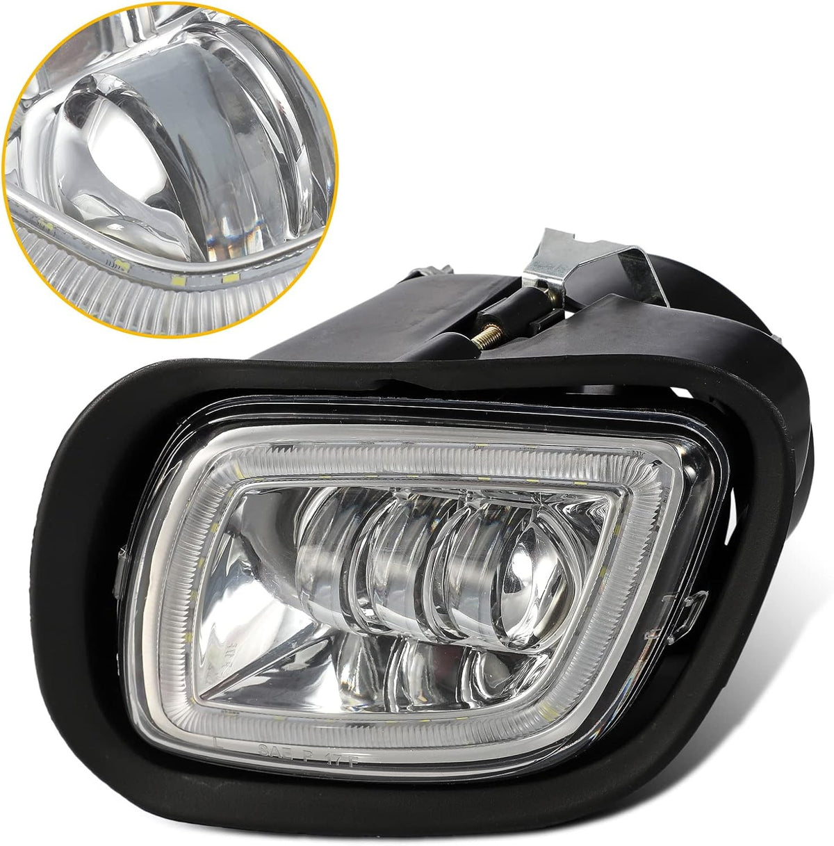 Pair Fog Lights with LED Halo Ring Clear Lens White Light 12V Y421233