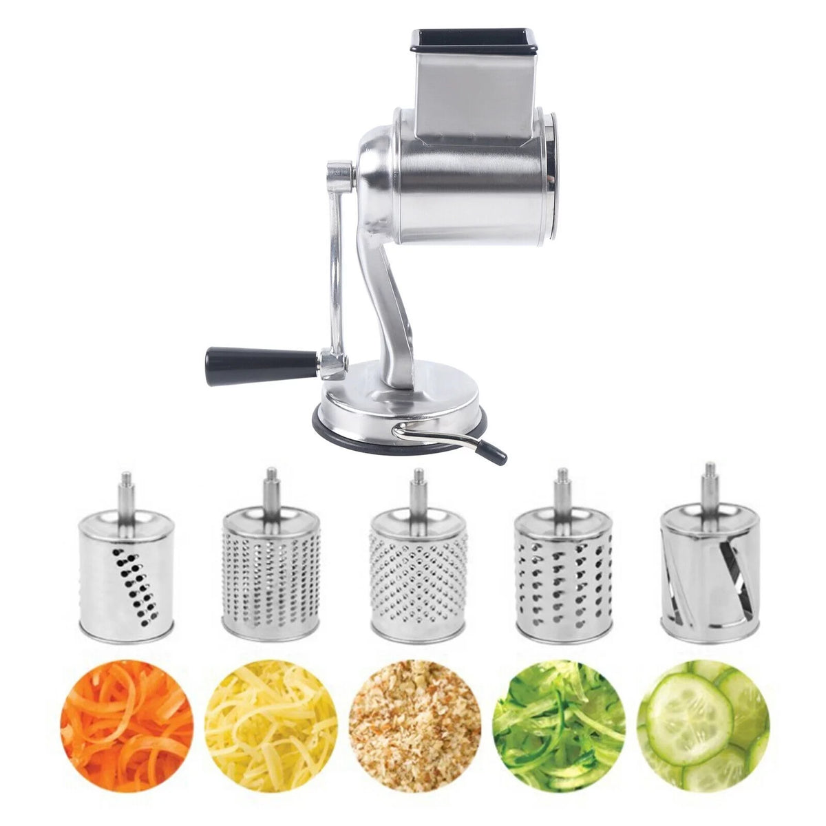 Stainless Steel Rotary Drum Grater with 5 Blades V69592