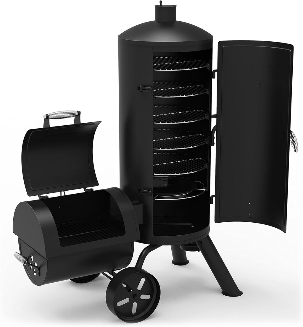 Heavy-Duty Vertical Offset Charcoal Smoker & Grill W222