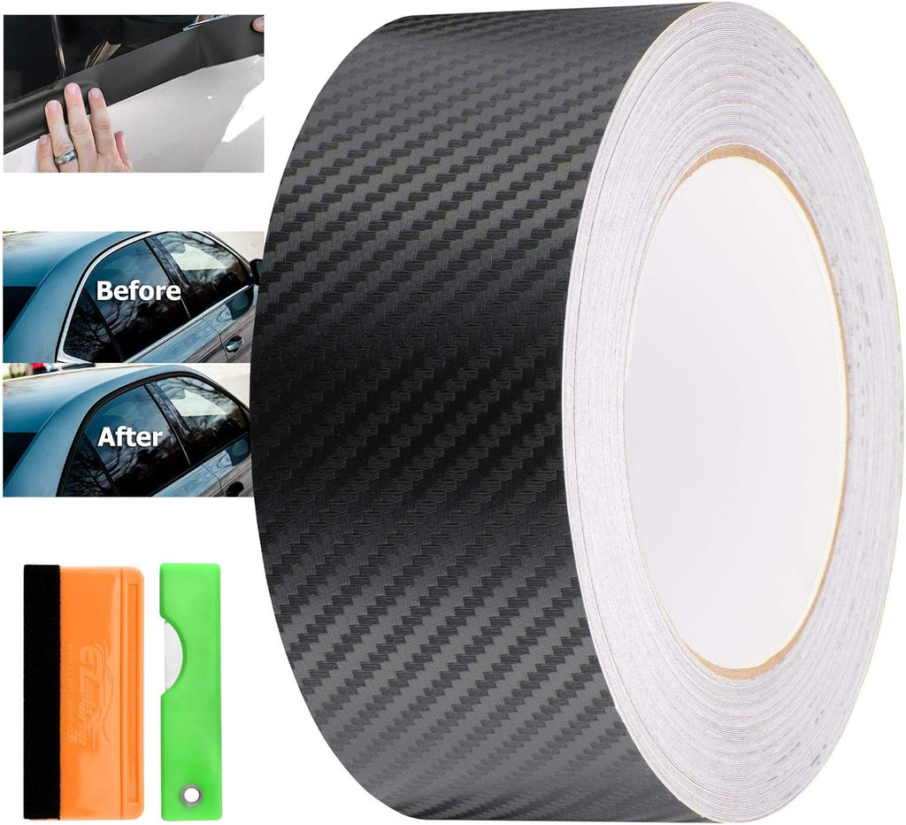 3D Carbon Fiber Black Vinyl Wrap Kit 2 x 25Ft F10209