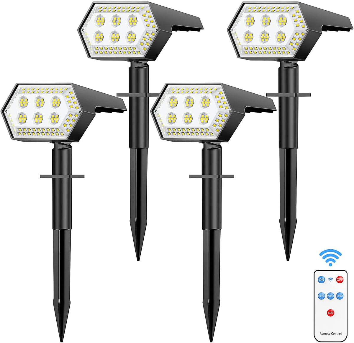 4 Pack Solar Spot Lights Outdoor IP67 Waterproof J7073