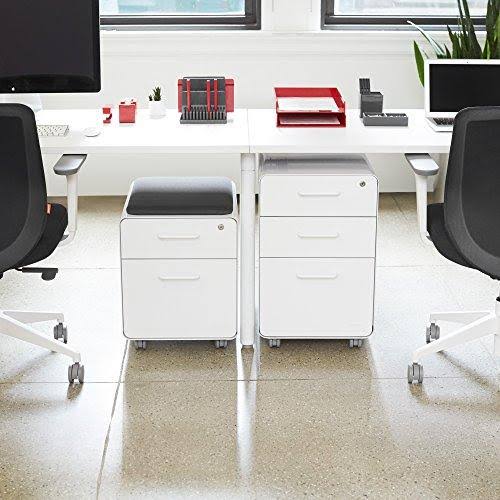 White 2-Drawer Rolling File Cabinet B264