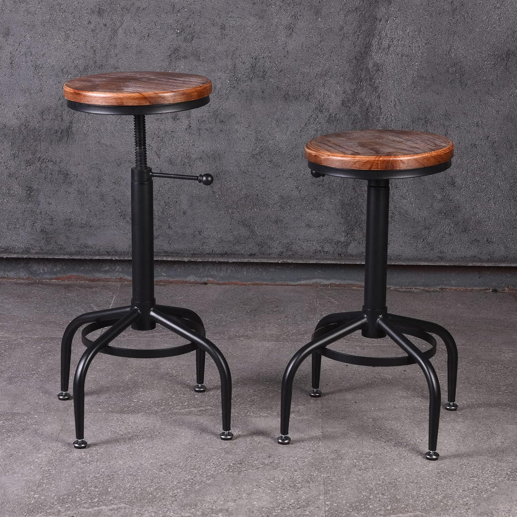 Set of 2 Black Metal Adjustable Barstools J105503