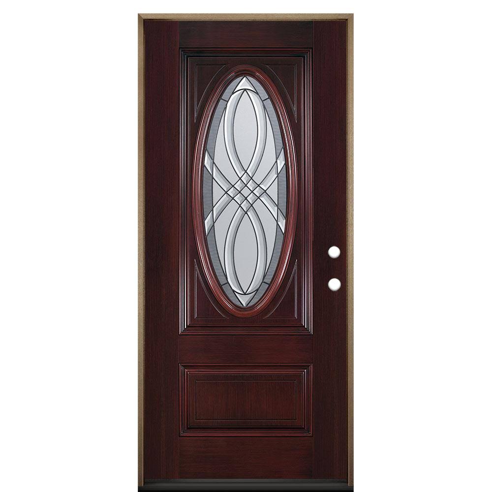 36 in. x 80 in. Left-Hand Inswing Fiberglass Prehung Front Exterior Door Y8557