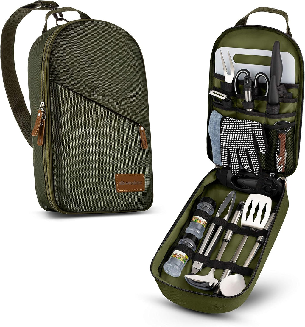 Camp Kitchen Cooking Utensil Set Travel Organizer J792399