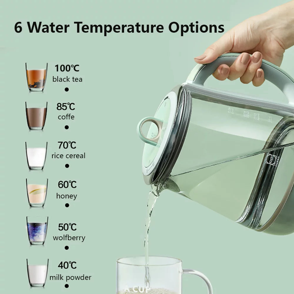 Green Glass Electric Kettle 1.5L C247