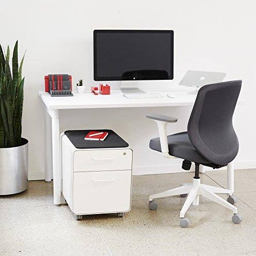 White 2-Drawer Rolling File Cabinet B264