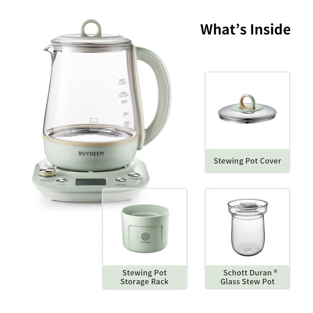 Green Glass Electric Kettle 1.5L C247