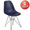 Blue Plastic Chair with Chrome Base Y54613