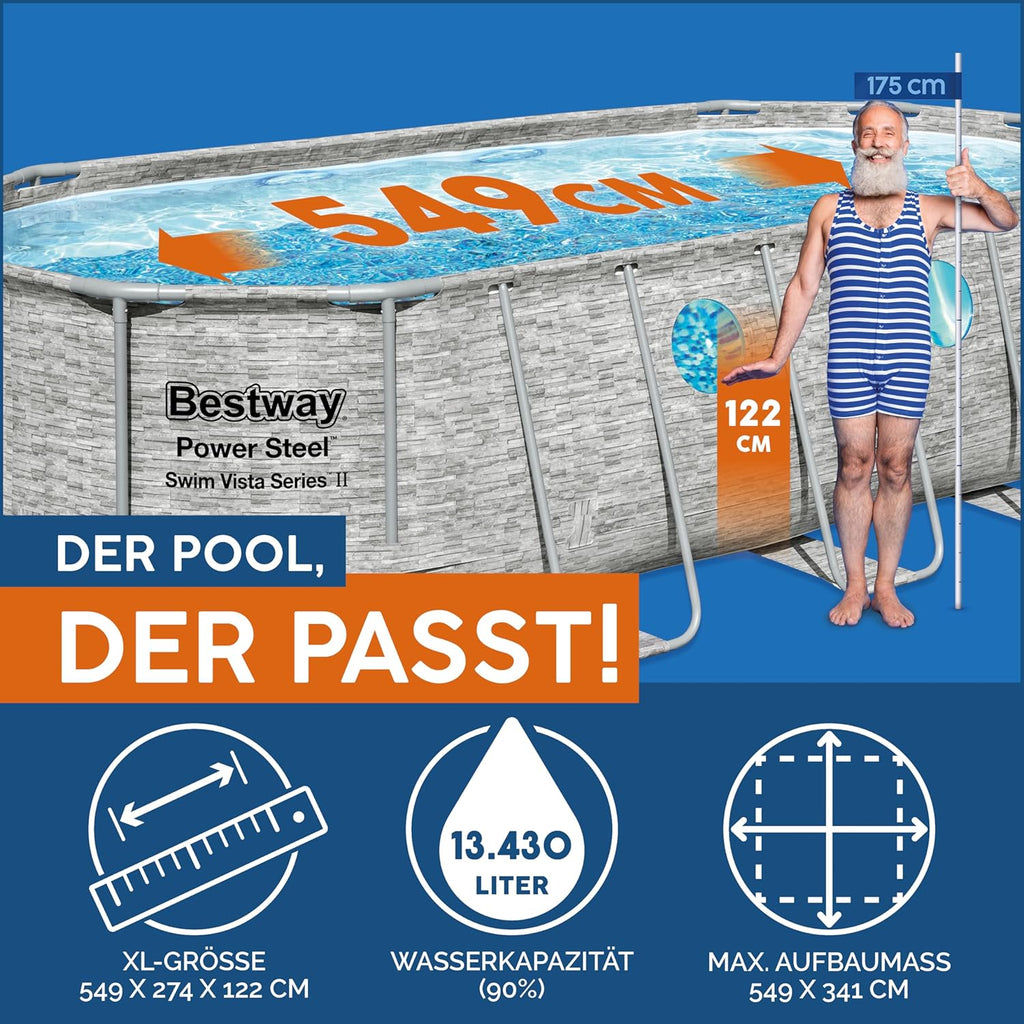 Oval Above Ground Pool 549 x 274 x 122 cm K2960
