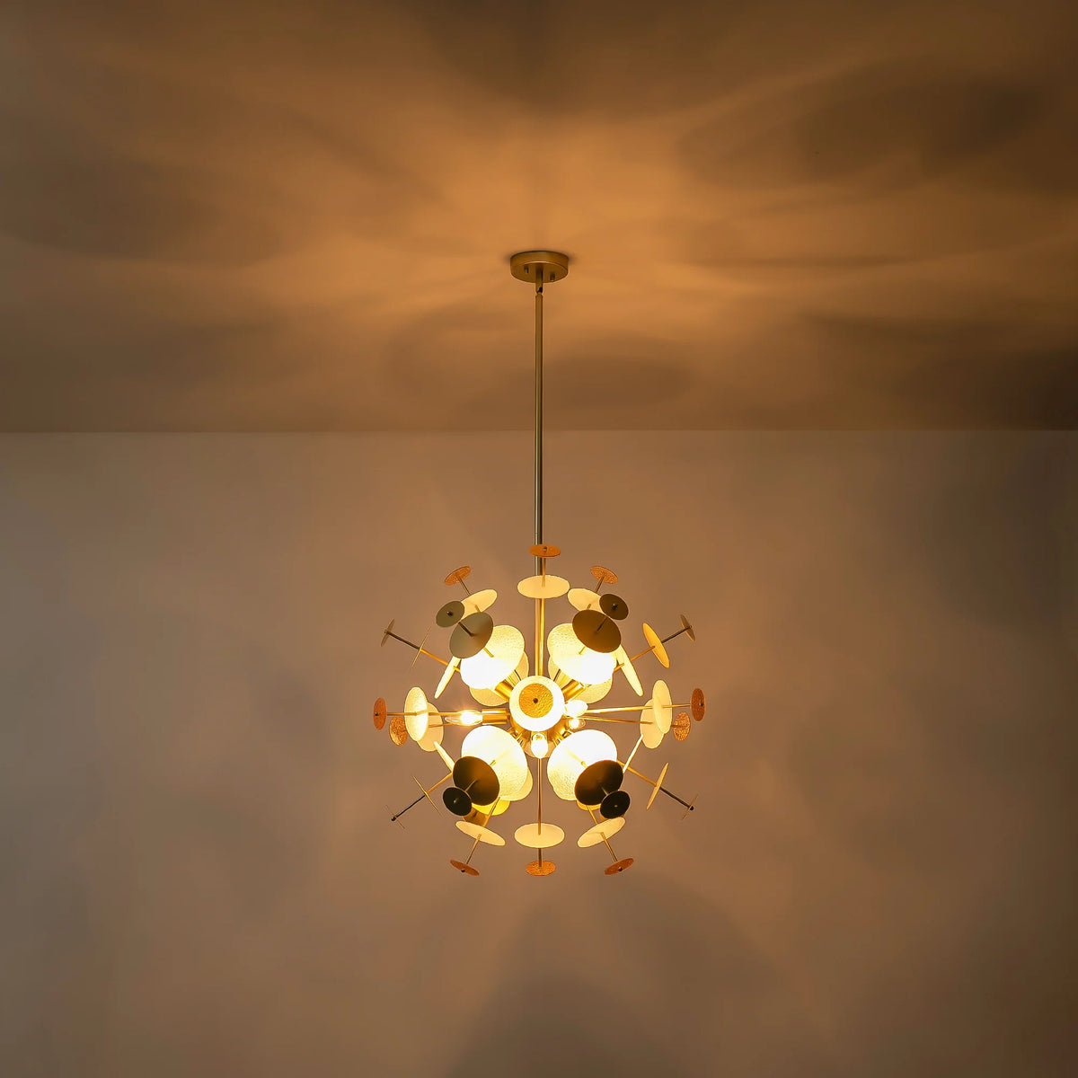 9-Light Linear Starburst Textured Glass Chandelier X699217