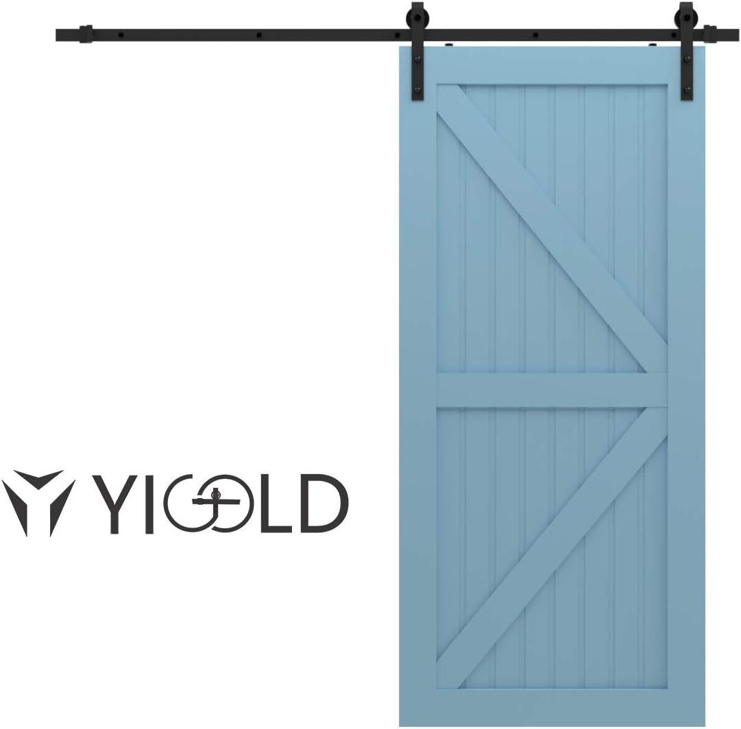 6.6ft Sliding Barn Door Hardware Kit Carbon Steel X23108