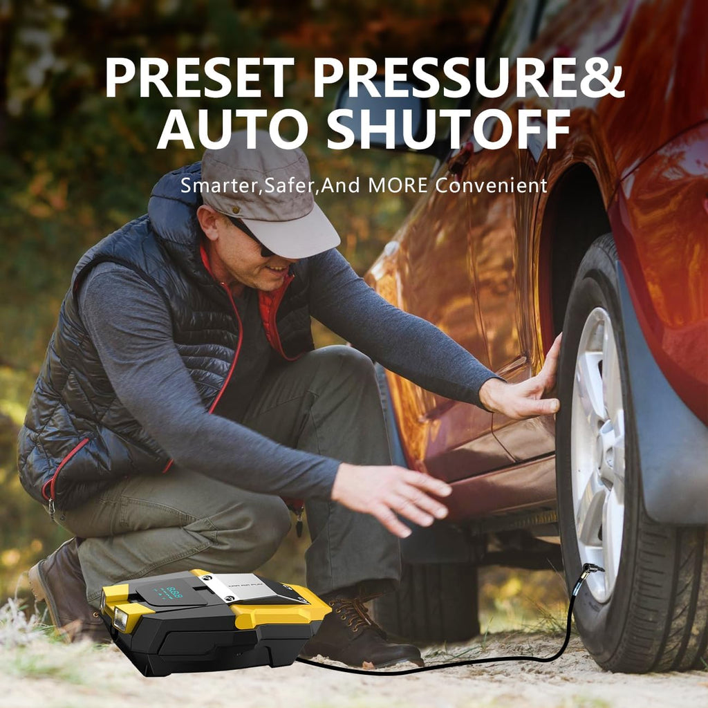 Portable 150 PSI 12V Electric Air Compressor Tire Inflator with Digital Pressure Gauge N670552