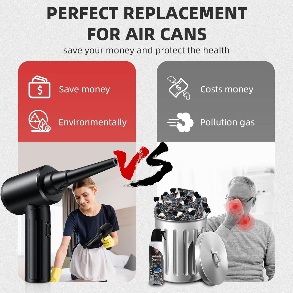 90W Cordless Electric Compressed Air Duster H275132