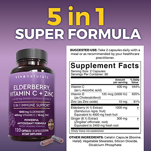 60 Count Black Dried Elderberry Capsules P693974