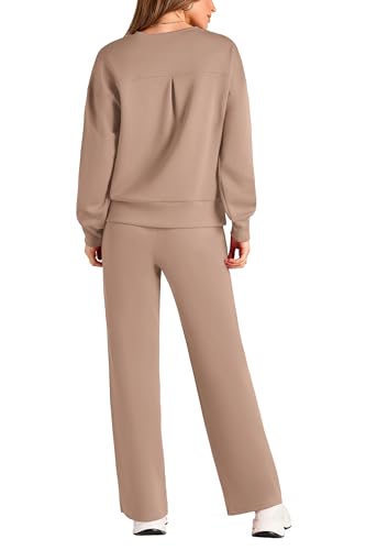 2 Piece Long Sleeve Pullover Tops And Long Pants Lounge Sets O563640