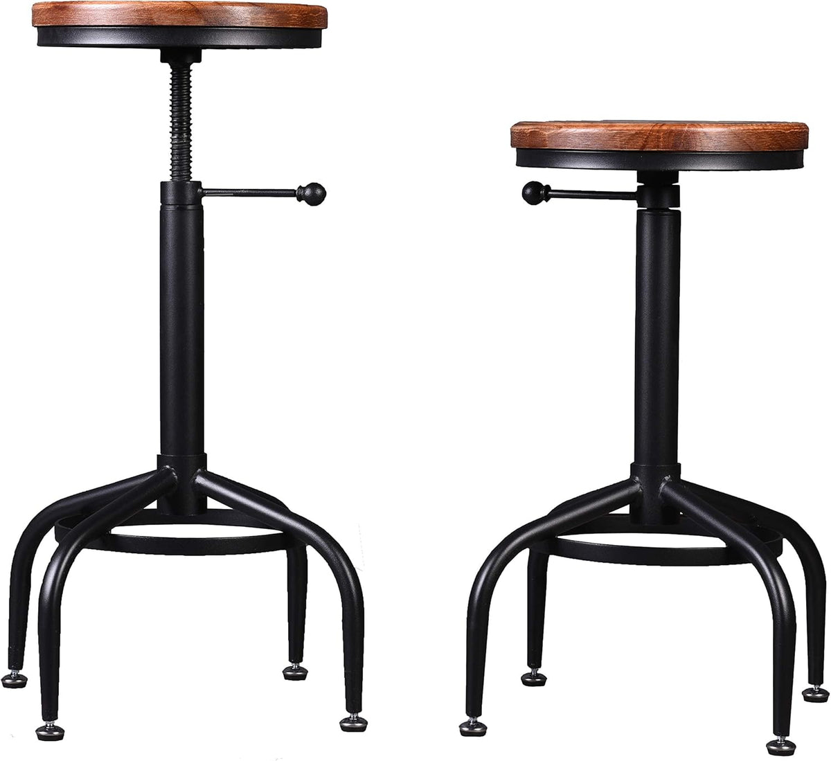 Set of 2 Black Metal Adjustable Barstools J105503