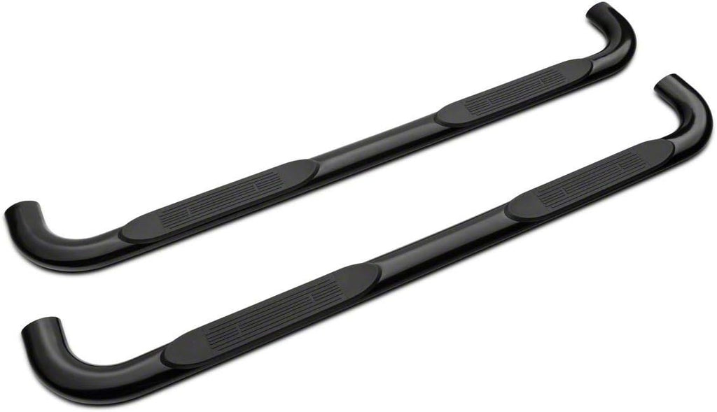 Black 4-Inch Oval Bent End Side Step Bars S4602