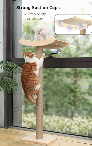 Cat Window Perch with Scratching Posts and Hammock Z205685