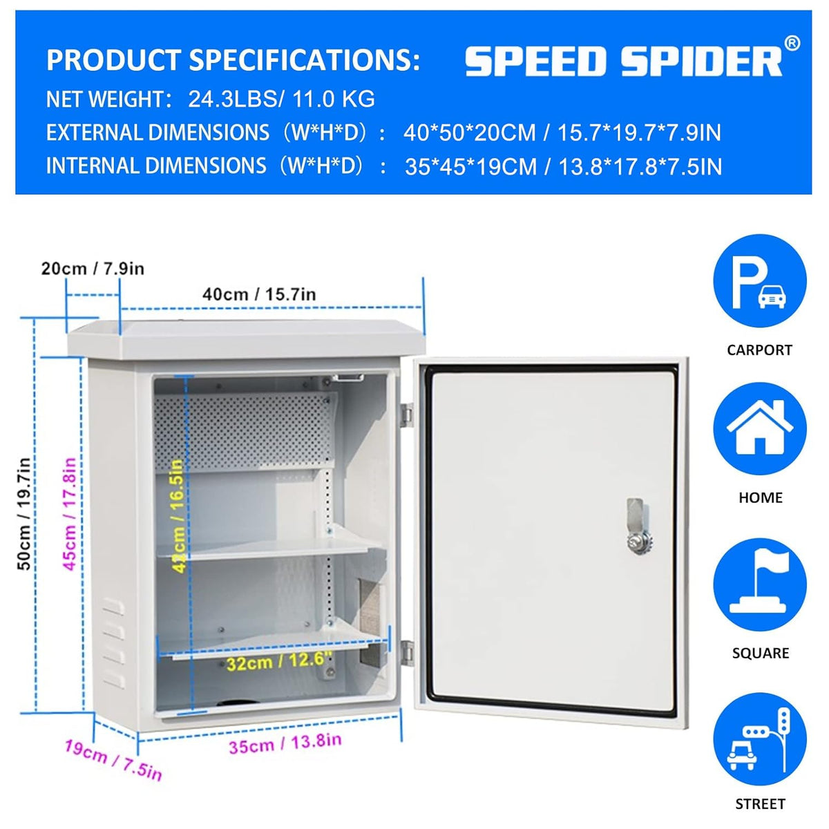 Outdoor Electrical Box, IP55 Stainless Steel Junction Box W899