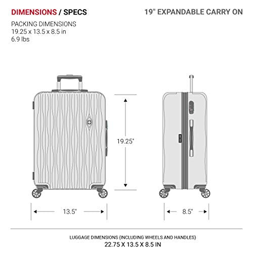 Gunmetal Expandable Hardside Luggage with Spinner Wheels and TSA Lock, Carry-On 19-Inch A864961