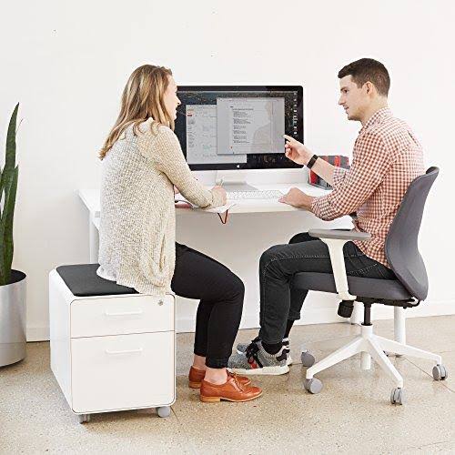 White 2-Drawer Rolling File Cabinet B264