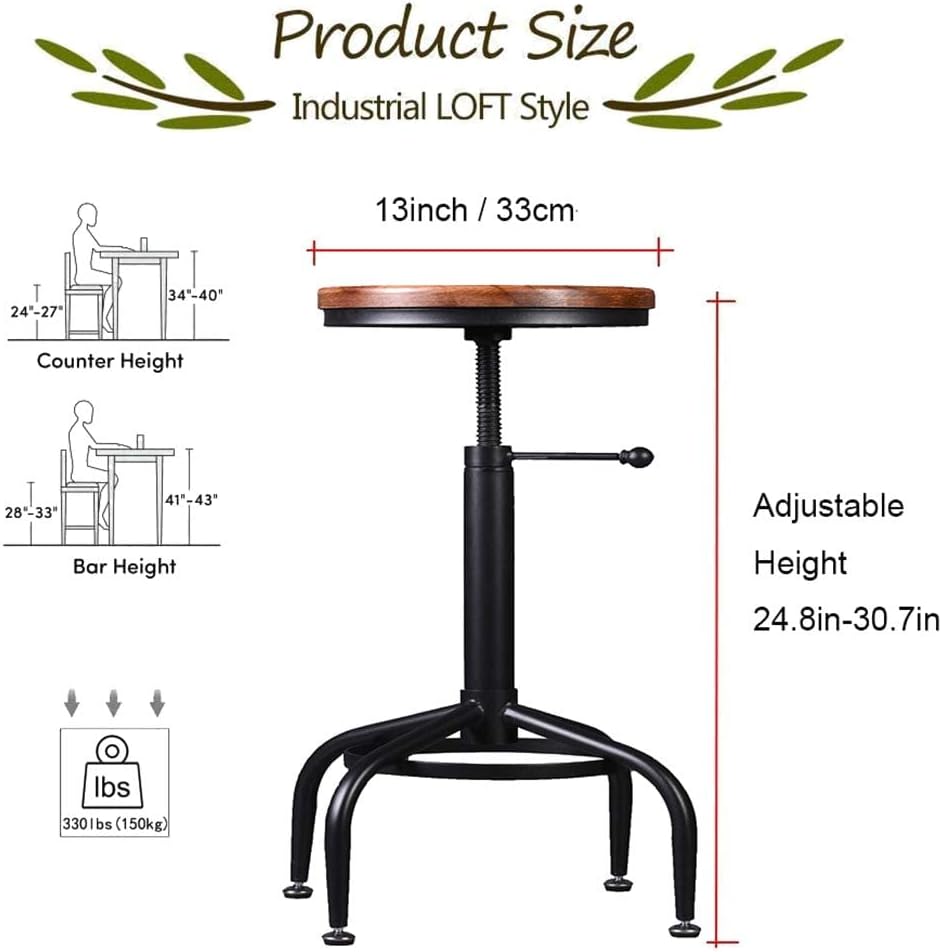 Set of 2 Black Metal Adjustable Barstools J105503