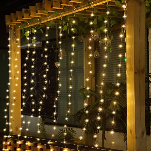 13 Strings 6.6 x 5 ft 8 Modes Curtain String Lights W426593