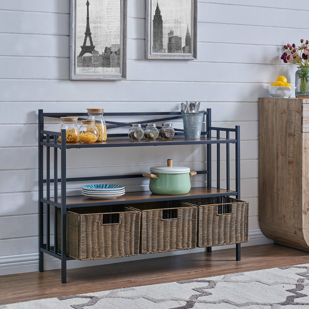 Rustic Brown Bakers Rack B84607