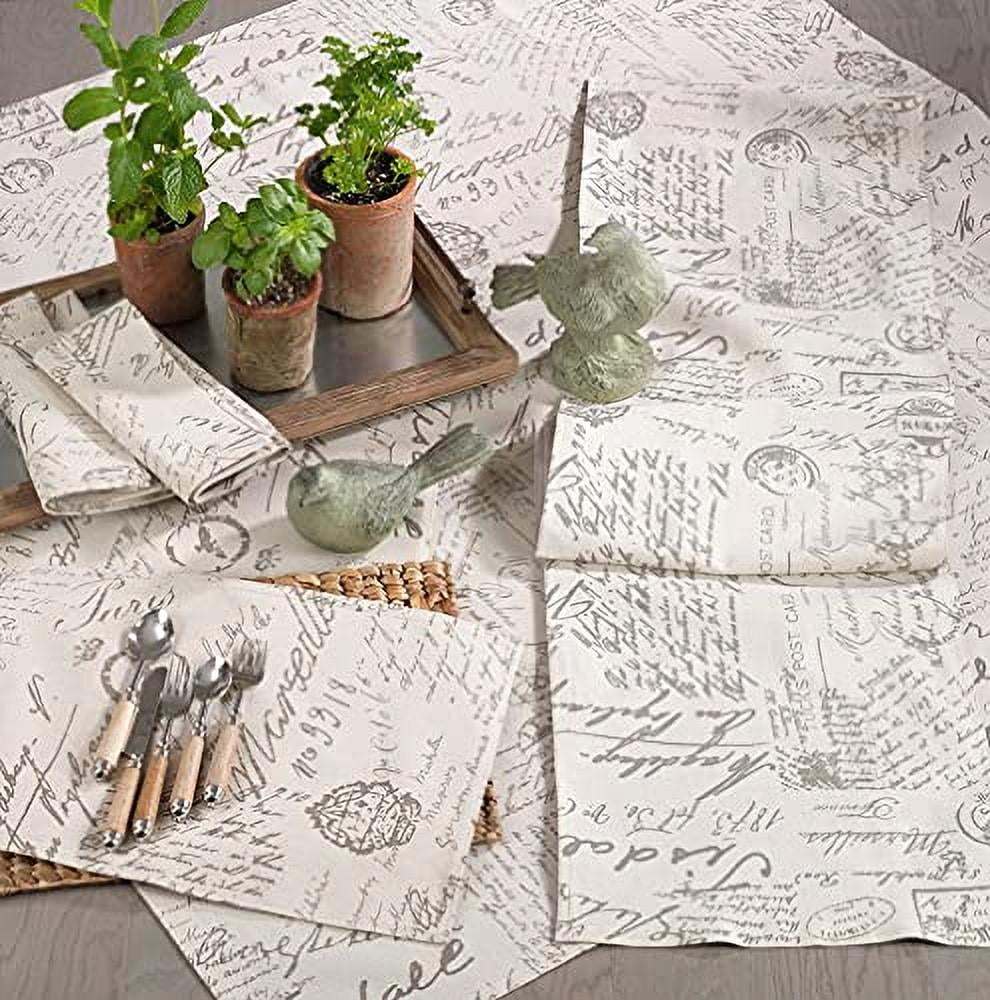 Old Fashioned Script Print Tablecloth U9295