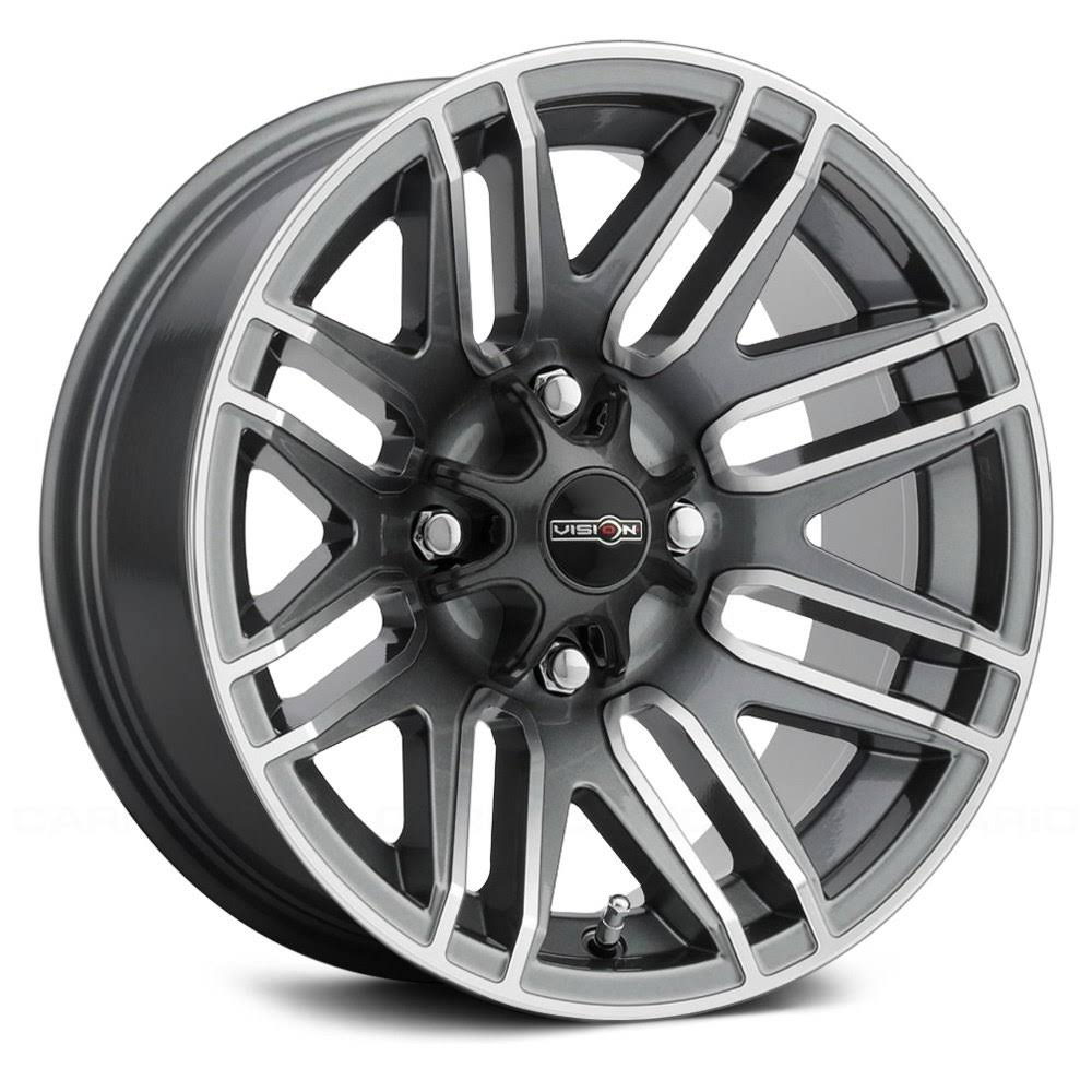 12x8 4x110 -61mm Gunmetal Machined Wheel V895842