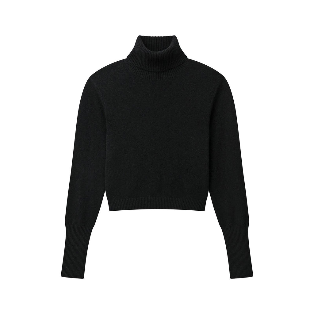 Black Cashmere Cropped Turtleneck D51759