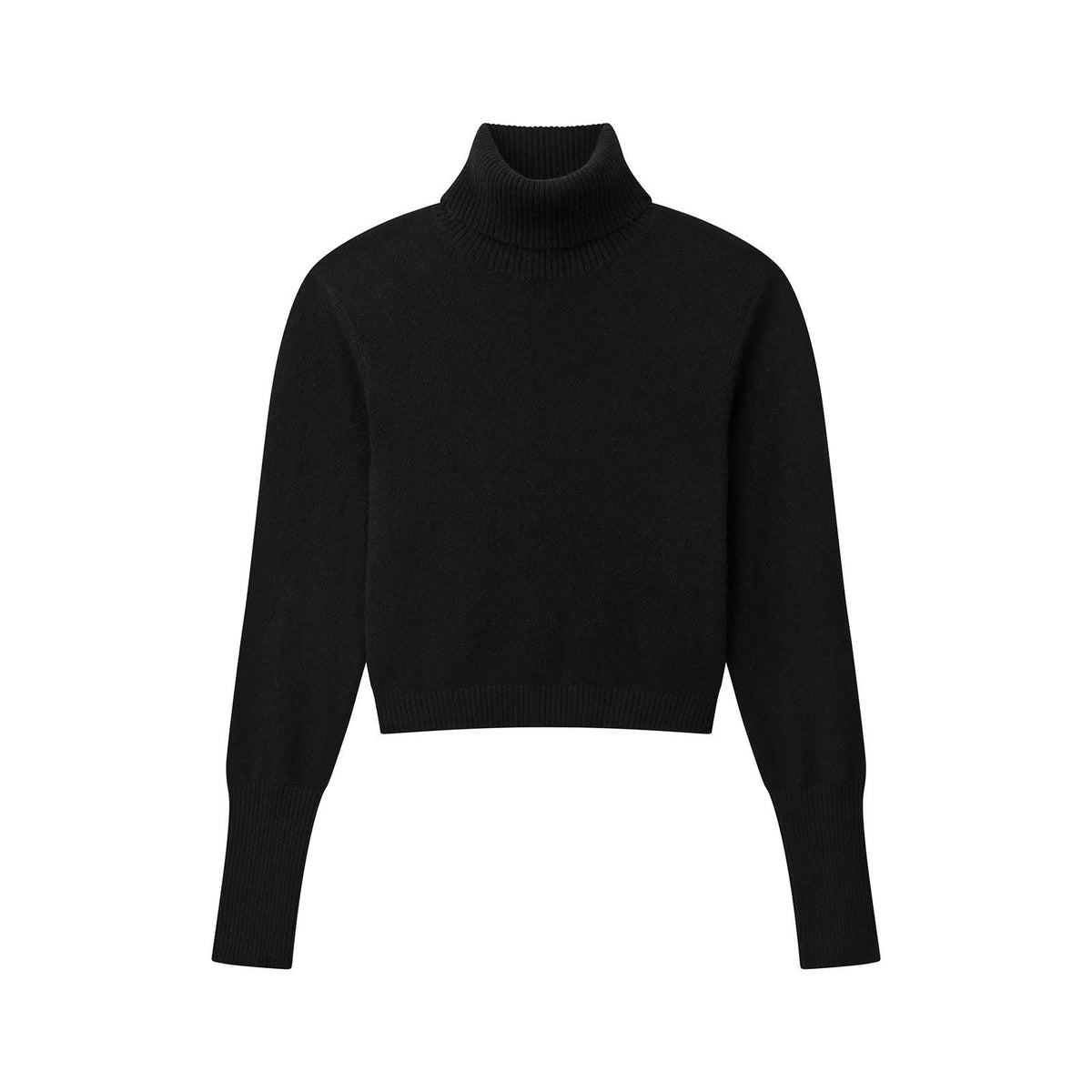 Black Cashmere Cropped Turtleneck D51759