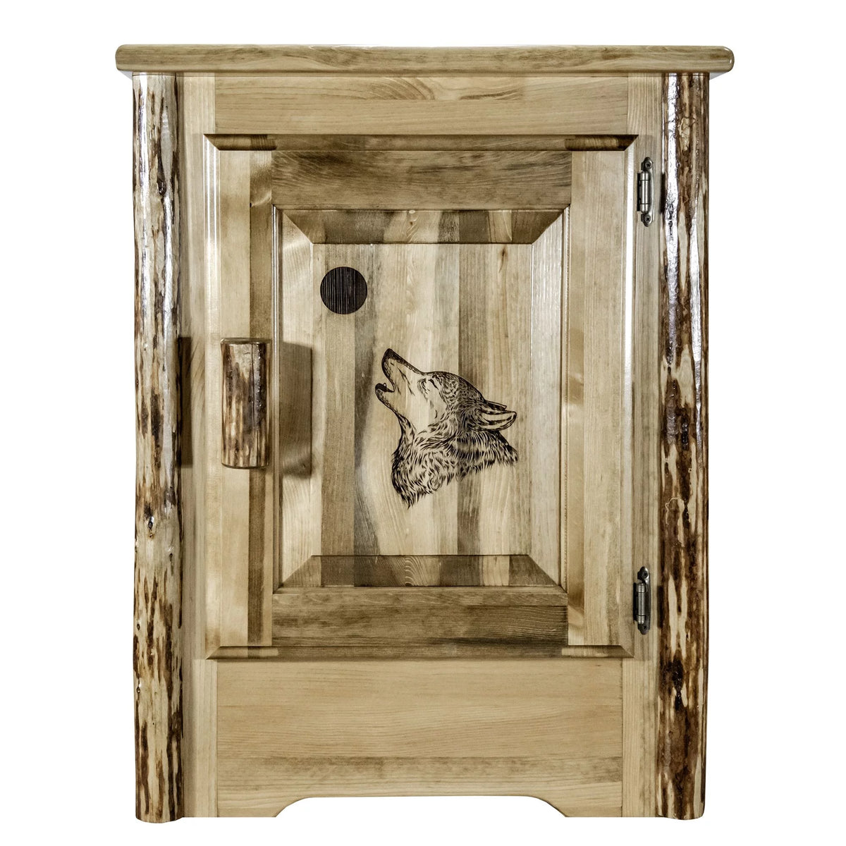 Accent Cabinet with Laser Engraved Wolf Design M159