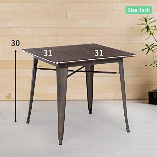 Metal Outdoor Dining Table 31 x 31 Inches L2285