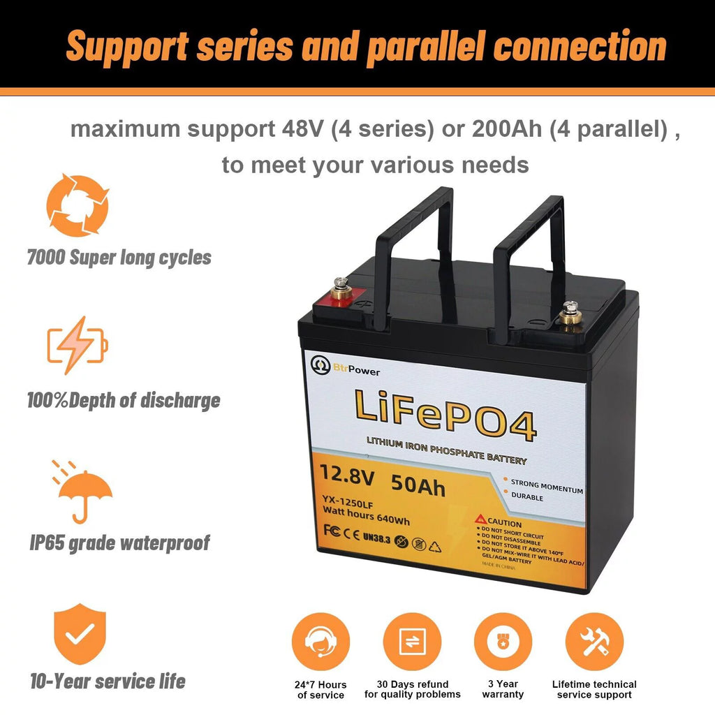 12V 50Ah LiFePO4 Lithium Battery Pack F102078