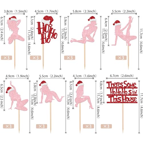 36 PCS Christmas Cupcake Toppers Double Sided Cupcake Picks A534