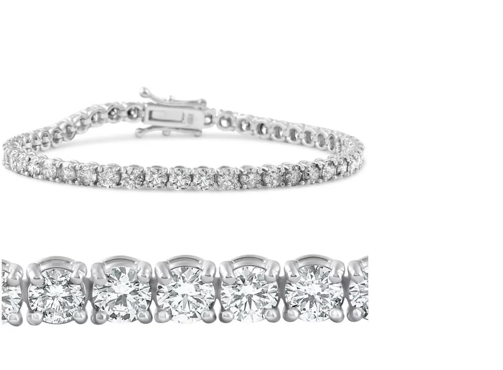 14K White Gold Plated Tennis Bracelet B492956