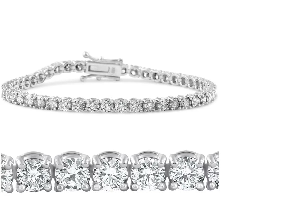 14K White Gold Plated Tennis Bracelet B492956