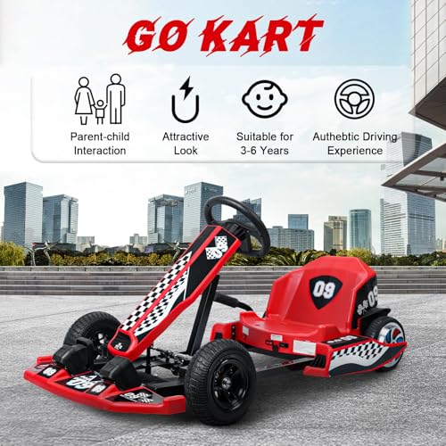 Electric Go Kart for Kids, 36V 350W Motor 16 MPH 4 Wheel Ride on Toy C8481