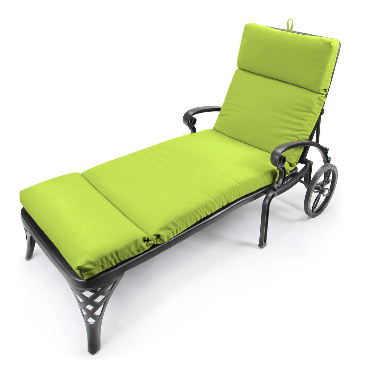 Green Rectangular Outdoor Chaise Lounge Cushion H47576