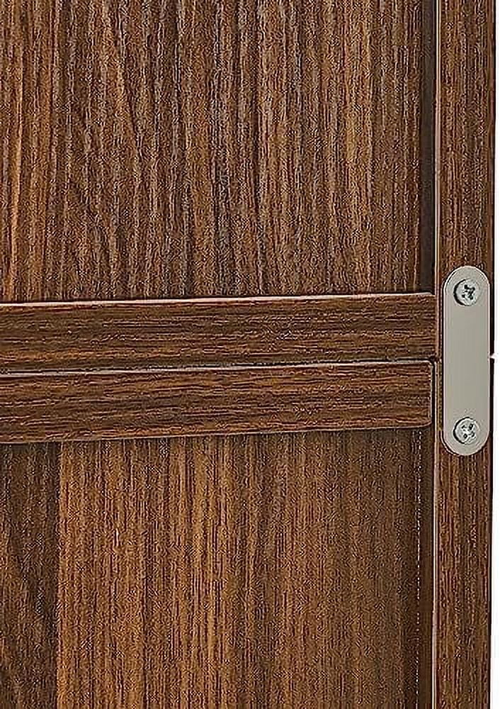 8-Tier Tall Narrow Media Tower Cabinet with Adjustable Shelves Walnut F923557